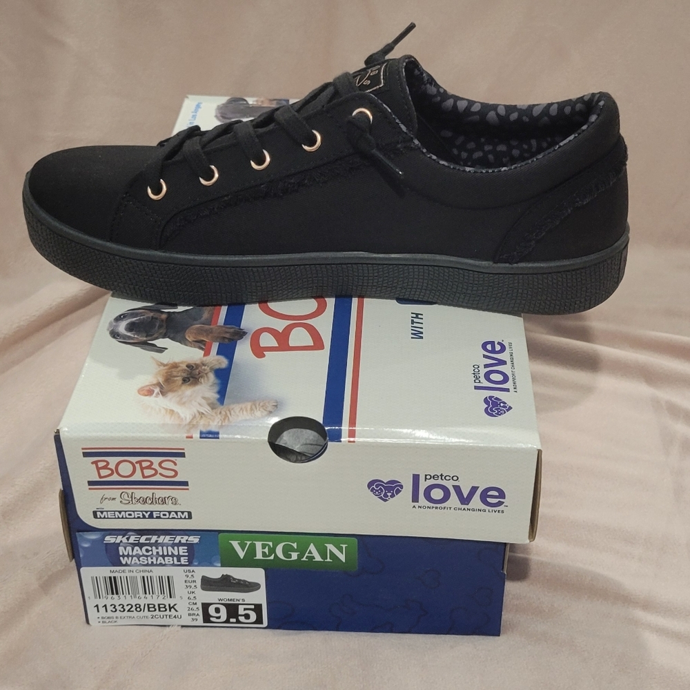 Skechers BOBS Black Women Sneakers - Picture 2 of 5